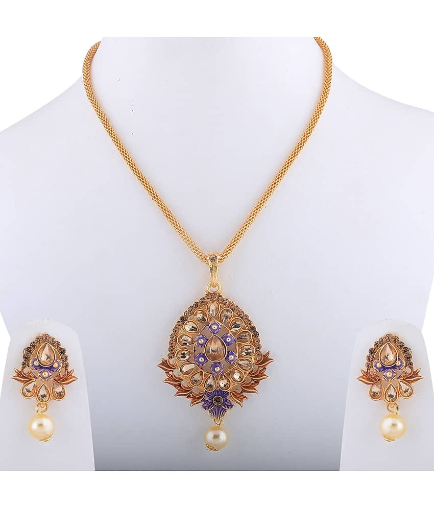 Silver Shine - Gold Alloy Necklace Set ( Pack of 1 )