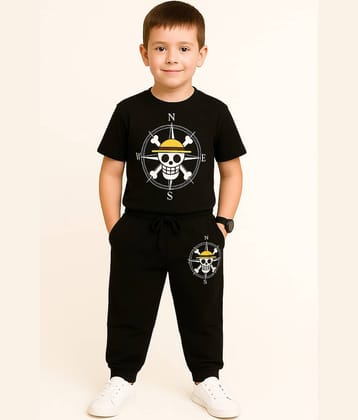 Paryag Pack of 1 Boys Cotton Blend Tshirt & Pajama Set ( Black )