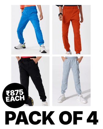 4-Pack Summer Cargo Joggers-4-5 Y