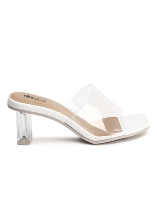 Transparent Muse Block Heel Slip-Ons-36 / White