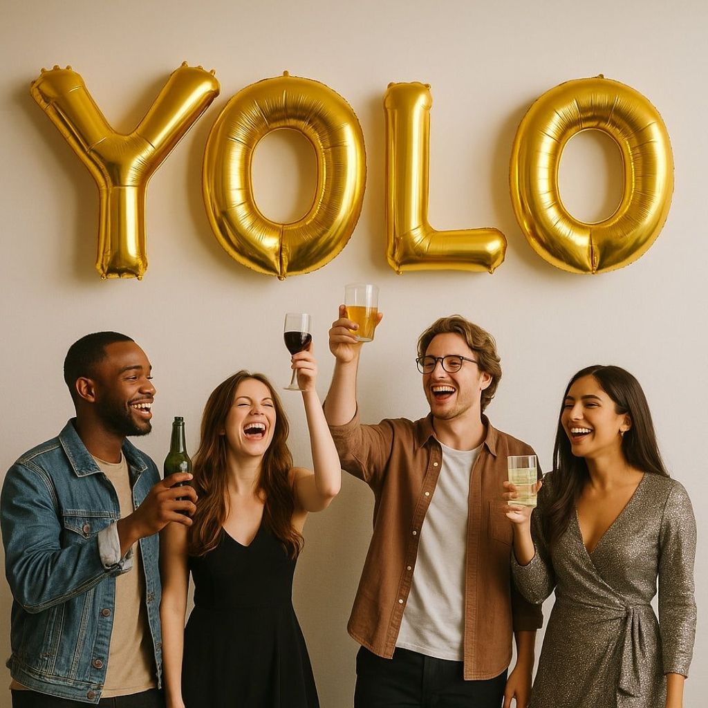 YOLO Foil Reusable Balloon - Helium Quality - 40 inches - 4PC SET - Party and Festive Needs | Buy online on ZillyBuy