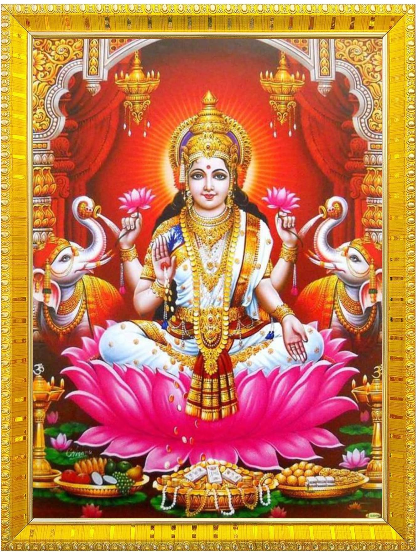 NOKKES Laxmi Devi Maa Mata Photo Frames Religious Photo frame 5X7 Inch Photo Frame_W28
