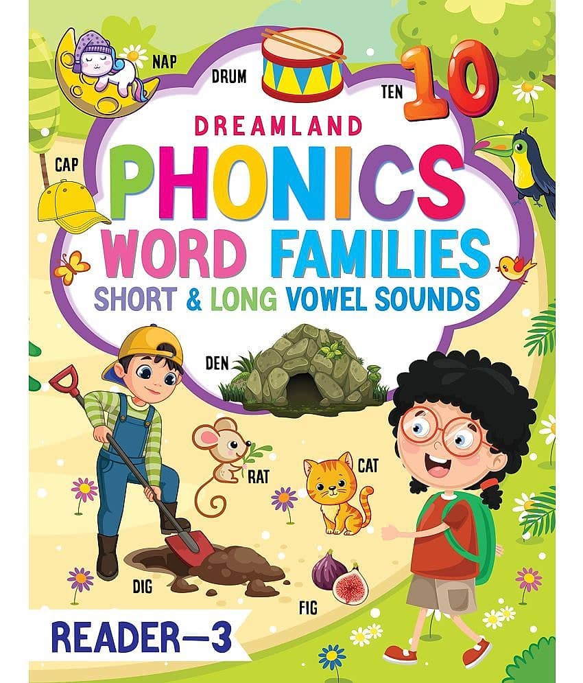 Phonics Reader - 3 (Word Families Short and Long Vowel Sounds) Age 6+ - Early Learning Book