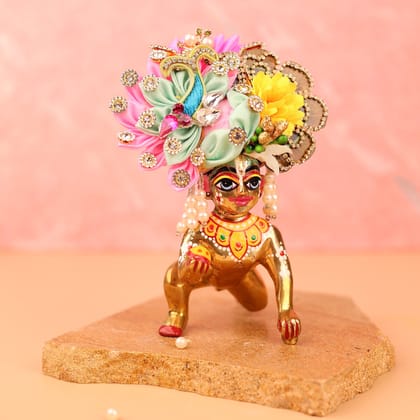 Phagun Pink Pagdi - 5 No. Laddu Gopal-5 No.
