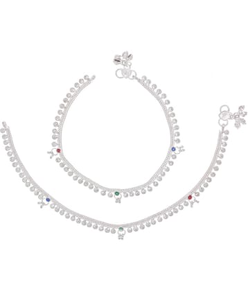 AanyaCentric - Silver Anklets ( Pack of 1 )