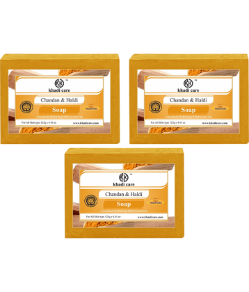 Khadi Care Herbal Chandan Haldi Soap (125g Each) Pack of 3