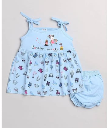 Mars Infiniti Pack of 1 Baby Girls Cotton Frock ( Blue )