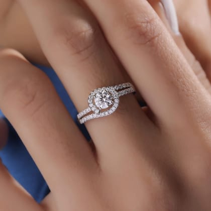 Shane Solitaire Silver Ring for Women-14 / White Gold