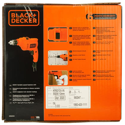 BLACK & DECKER 550W 10mm variable speed hammer drill