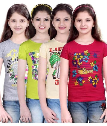 Sini Mini Pack of 4 Girls 100% Cotton Shirts ( Blue )