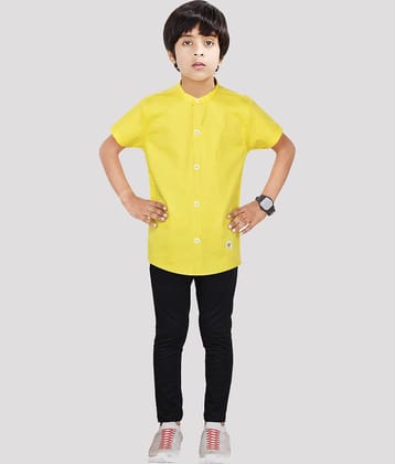 Made In The Shade Pack of 1 Boys Cotton Shirt & Pants Set ( Yellow )