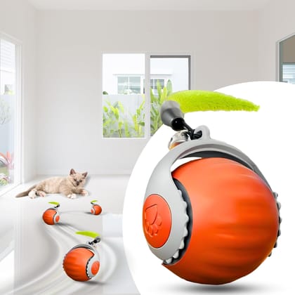 BURAQ Speedy Smart Gravity 360° Self Roller Ball, Automatic Interactive Cat Toys, Automatic Rolling Kitten Toys with Type-C Charge