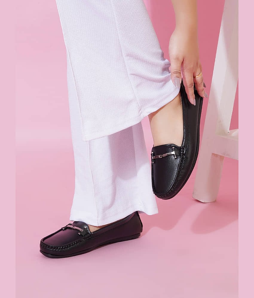 Shoetopia Black Women's Loafers