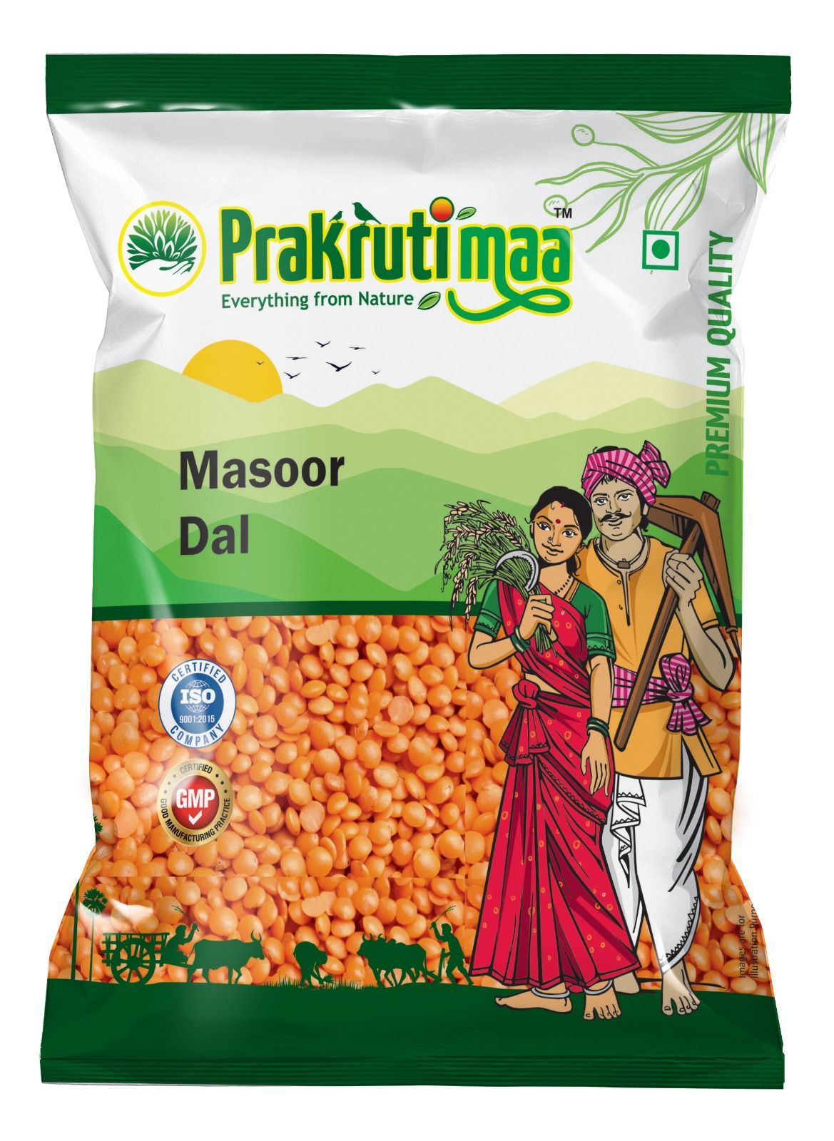 Prakrutimaa Premium Masoor Malka Dal (1Kg) | Whole Red Lentils