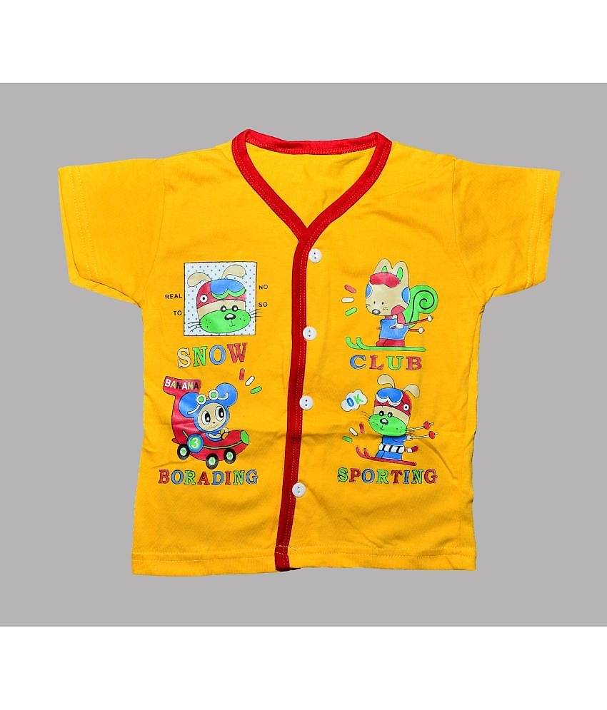 TRITI Pack of 1 Unisex for Baby Cotton Shirt ( Yellow )
