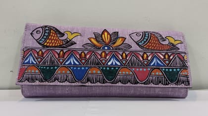 Kalakrishta Clutch - Khadi Cotton Purple