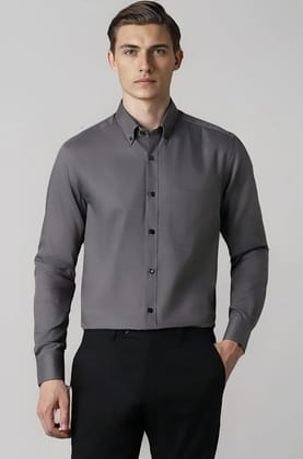 Louis Philippe Regular Fit Solid All Day Comfort Cotton Effortless Ironing Formal Shirt