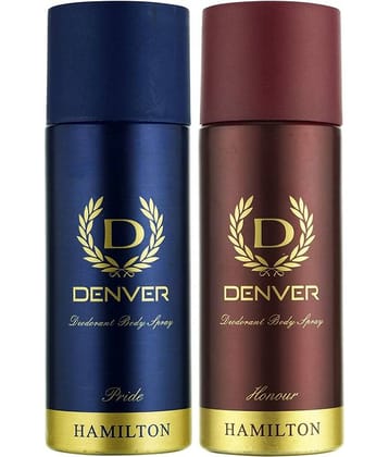 Denver Pride & Honour Deodorant Spray - 165ML Each For Men ( Combo Pack Of 2)