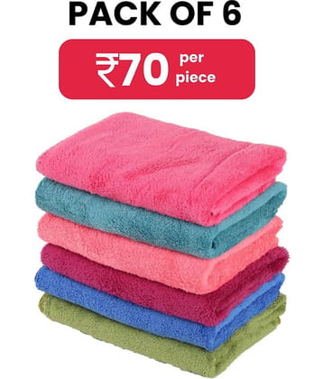 Satisfyn Microfibre Solid Hand Towel 401-450 ( Pack of 6 ) - Assorted