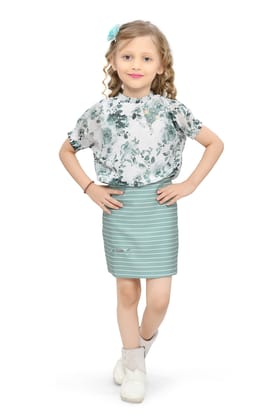 Be:Kids Elegant Floral and Striped One-Piece Dress for Girls Be:Kids Elegant Floral and Striped One-Piece Dress for Girls