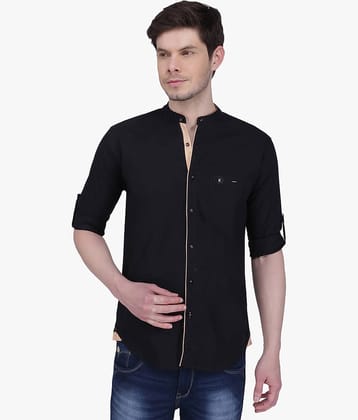 Kuons Avenue - Black Linen Slim Fit Men's Casual Shirt ( Pack of 1 )