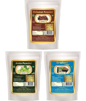 Biotic Shikakai, Amla and Brahmi Powder- 300 gms (100 gms each) Hair Mask 300 g Pack of 3