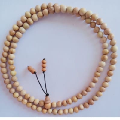 8 MM White Sandal Jap Mala