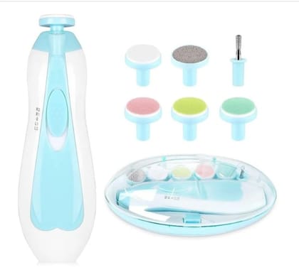 Baby Nail Trimmer New Born with Lights | Electric Nail Cutter for 0-6 Months | Gentle Nail File with Multiple Filer Heads | Adjustable Speed | New Born Baby Products Pack of 1