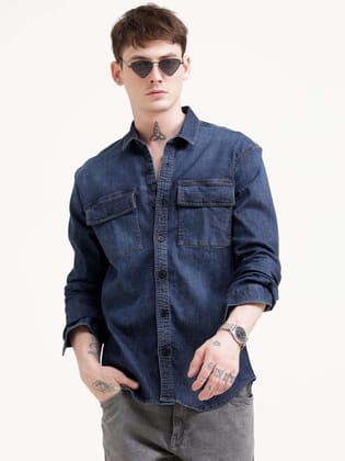 Twilight Hue Blue Denim Shirt-S / Indigo Blue