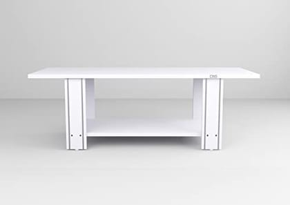DAS Morgen Engineered Wood Contemporary Style Rectangular Coffee/Centre Table with Metal Stripped Legs for Living Room- Frosty White DAS Morgen Engineered Wood Contemporary Style Rectangular Coffee/Centre Table with Metal Stripped Legs for Living Room- Frosty White