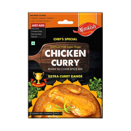 Nimkish Chicken Curry Extra Curry Ready to Cook Spice Mix | 40g | Onion Ginger Garlic Already in Mix | Himalayan Recipe