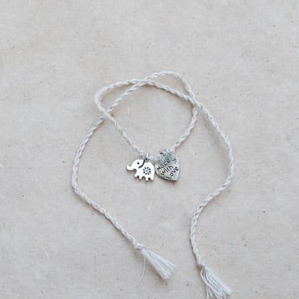 Cotton Rakhi with elephant charm - Gentle & Protective