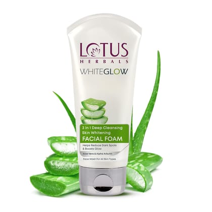Lotus Herbals 3 in 1 Deep Cleansing Facial Foam | Face Wash for Women & Men | Blocks Melanin Production | Acne & Oil-Control | Fades Dark Spots | For All Skin Types | 50g Lotus Herbals 3 in 1 Deep Cleansing Facial Foam | Face Wash for Women & Men | Block