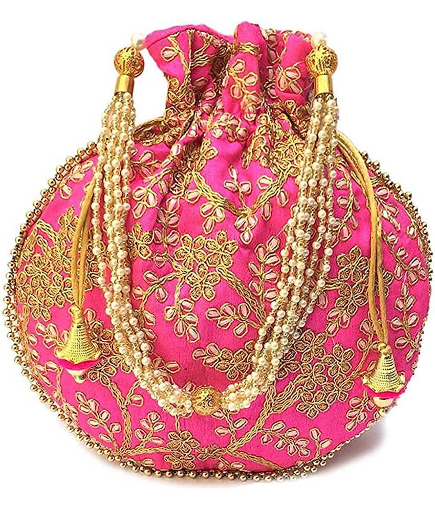 Apratim Pink Silk Potli