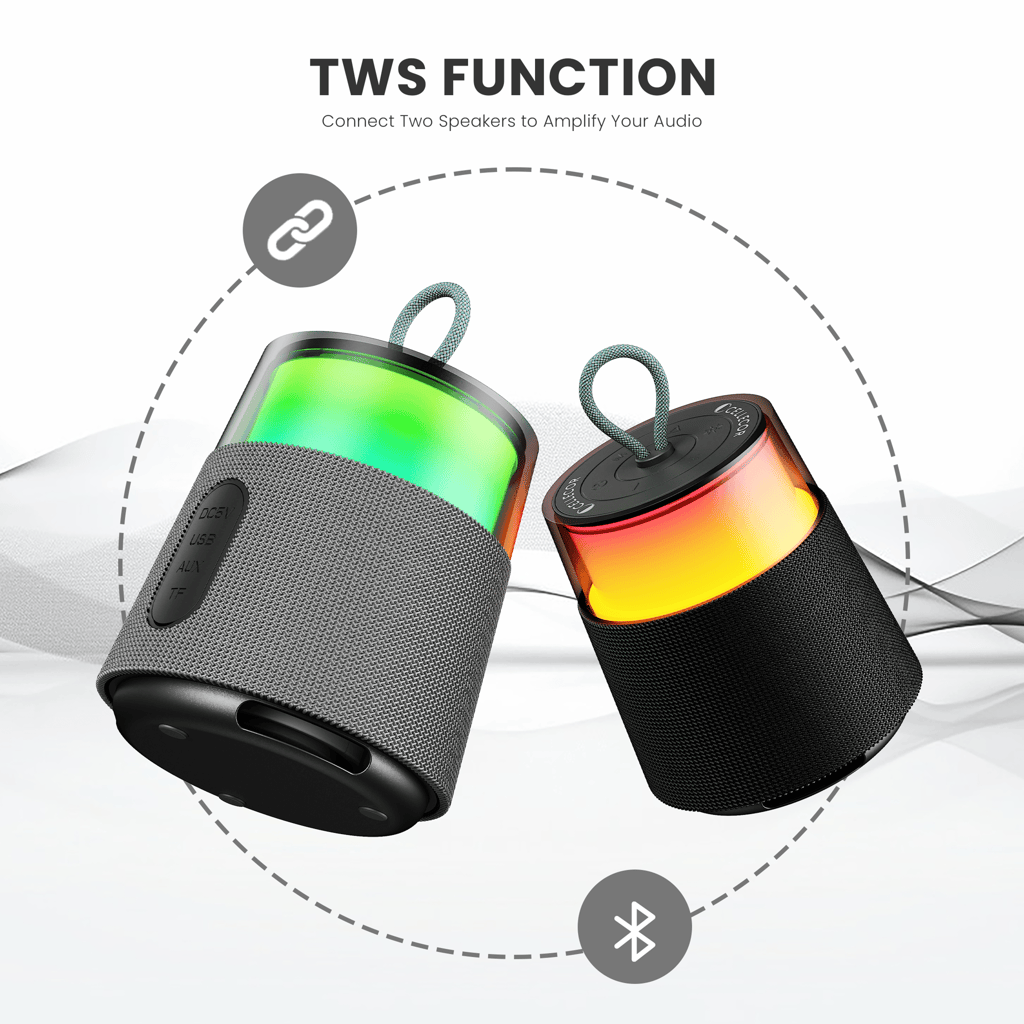 Cellecor CLB-80 BOOM | 10 Hr Playtime | BT-v5.3 | 2600mAH | Water Resistant 10 W Bluetooth Speaker- Black