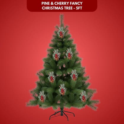 Pine Christmas Tree Green - 5FT with Cherry & Pine Tree Inserts