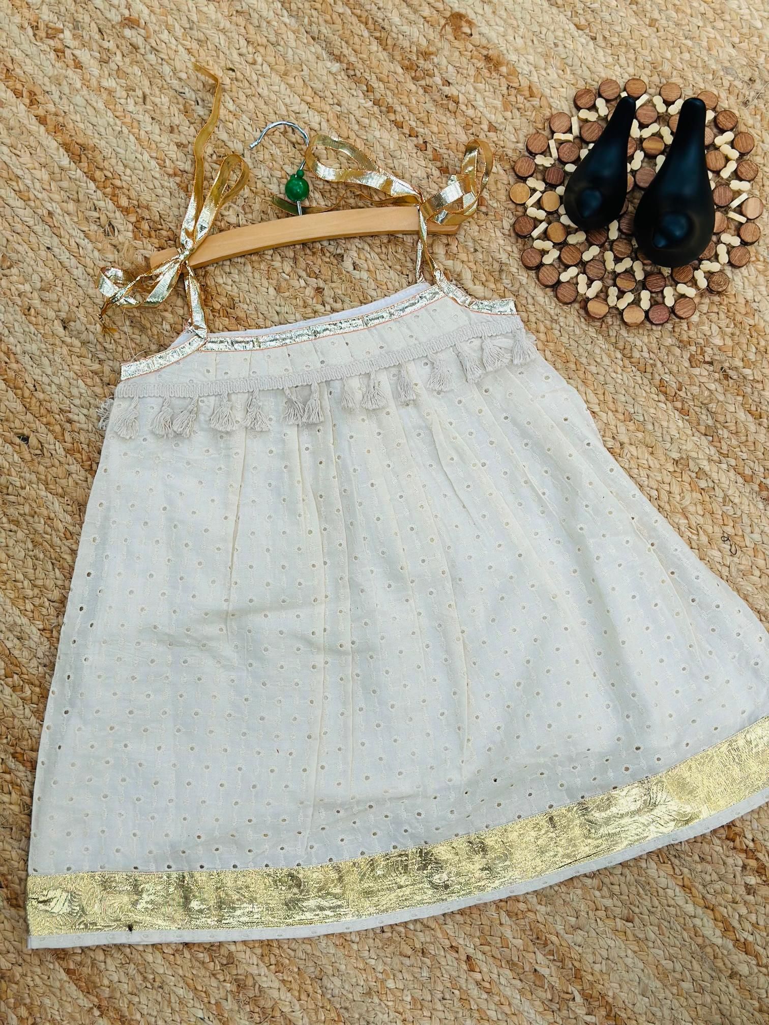 Special Pure Cotton Fabric Embroidery Kids Top-White / 1-2 Year