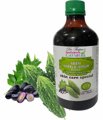 Herbotech Canada Neem Karela Jamun Juice 450 ML, Promotes Healthy SUGAR Levels | Good for Metabolic & Digestive Health | Ayurvedic Health Juice For Immunity Boosting