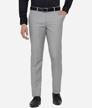 VILLAIN Slim Flat Men's Formal Trouser - Grey ( Pack of 1 )