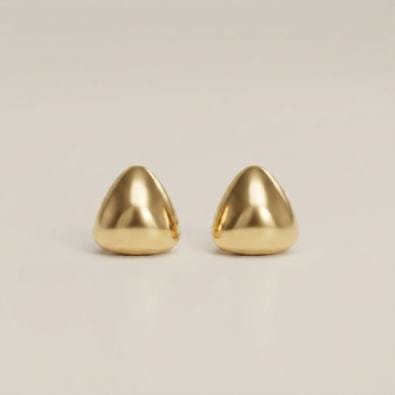 Gold Dome Teardrop Studs | Gold-Tone Anti-Tarnish Imitation Jewellery - Earrings | Buy online on ZillyBuy