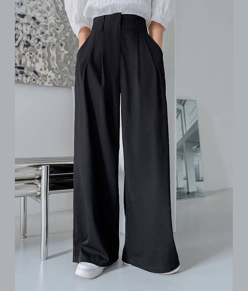 kotty Women Lycra Casual Trousers ( Black )