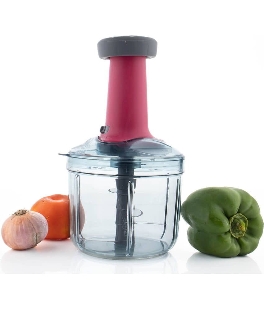 FIT4CHEF Vegetable Cutter Multicolour Stainless Steel Mannual Chopper 900 ml ( Pack of 1 )