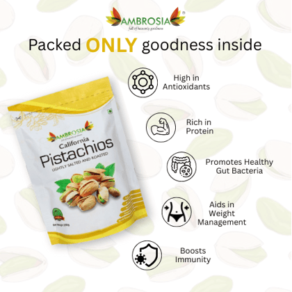 Ambrosia California Roasted & Salted Pistachios 250 g