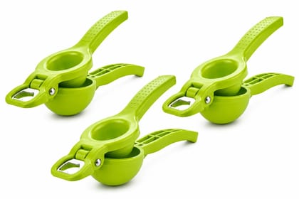 RIZMO Manual Lemon Squeezer with Bottle Opener | Hand Press Citrus Juicer for Lemon, Lime & Orange | Heavy Duty Plastic Juicer | Easy Juice Extractor pack of three RIZMO Manual Lemon Squeezer with Bottle Opener | Hand Press Citrus Juicer for Lemon, Lime & Orange | Heavy Duty Plastic Juicer | Easy Juice Extractor pack of three