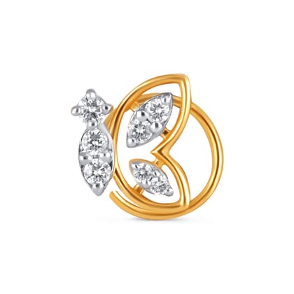 Senco Gold Eden Spark Diamond Nose Pin ( 0.398 gm/0.06 ct/GH-VS/18K Yellow Gold )