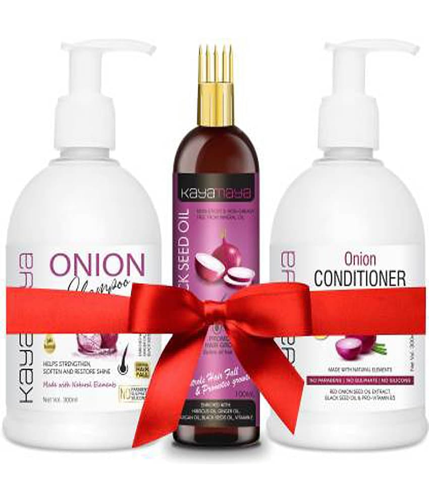 Kayamaya Onion Hair Oil+ Shampoo+Conditioner 700 ml Pack of 3