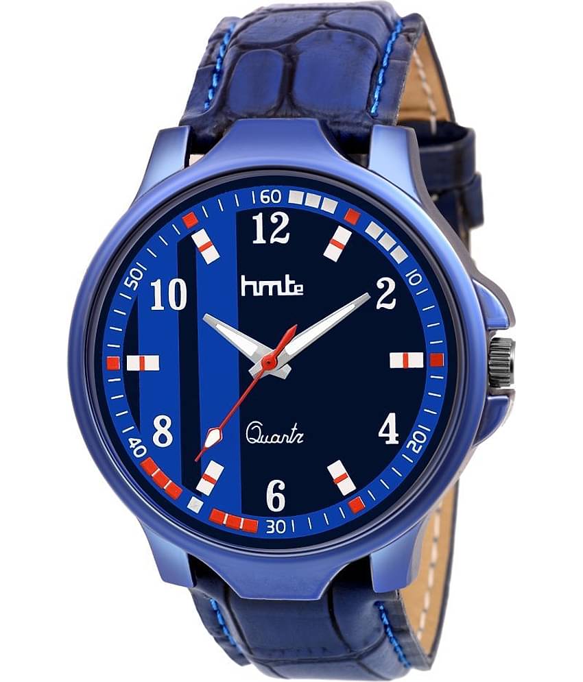 HMTe - Blue Leather Analog Men's Watch