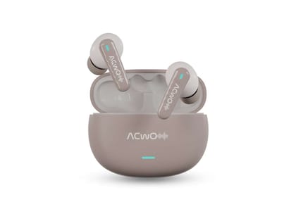 Acwo DwOTS 727 V2 New Version, in-Ear True Wireless Earbuds, 42-Hour Playtime, Pure Audio Technology, 25Db ANC, Sonic Shield Enc with 4 Mics - Bisque Beige