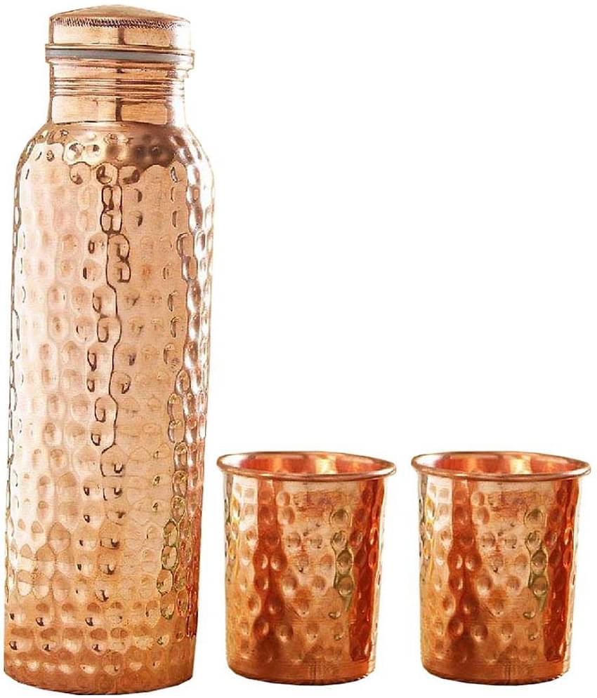 Ornate BOTTLE Copper 1000 mL Copper Water Bottle set of 3