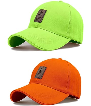 Alamos Pack of 2 Cotton Men's Cap ( Orange )